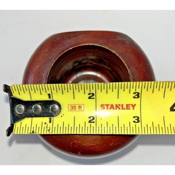 3.75” Petit Carved Wood Vase, Wall Snug Flat Side - Picture 9 of 16